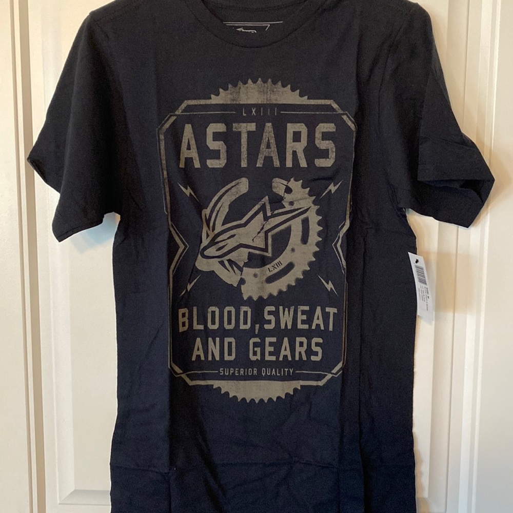 Mens alpinestars tshirt, black, size medium